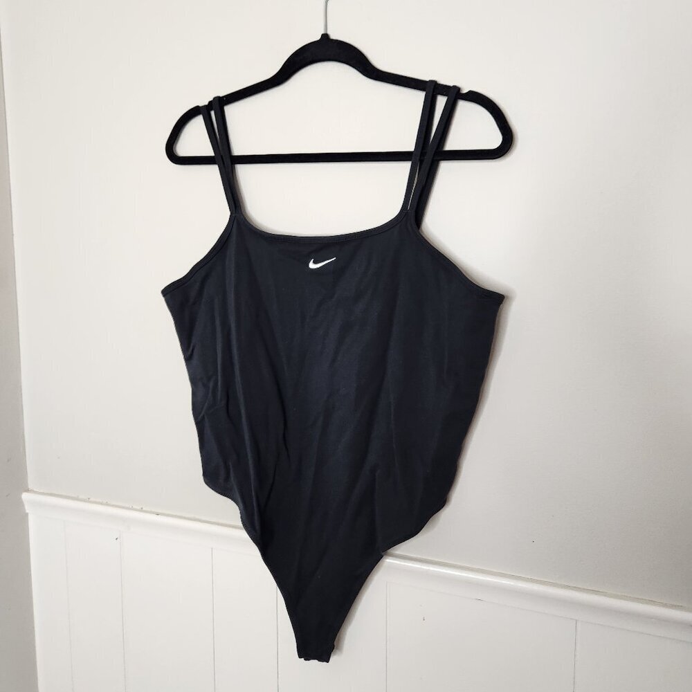 Nike Essentials Solid Black Cami Bodysuit - image 1